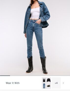 Abercrombie & Fitch The Skinny High-Rise Jean in Medium Blue